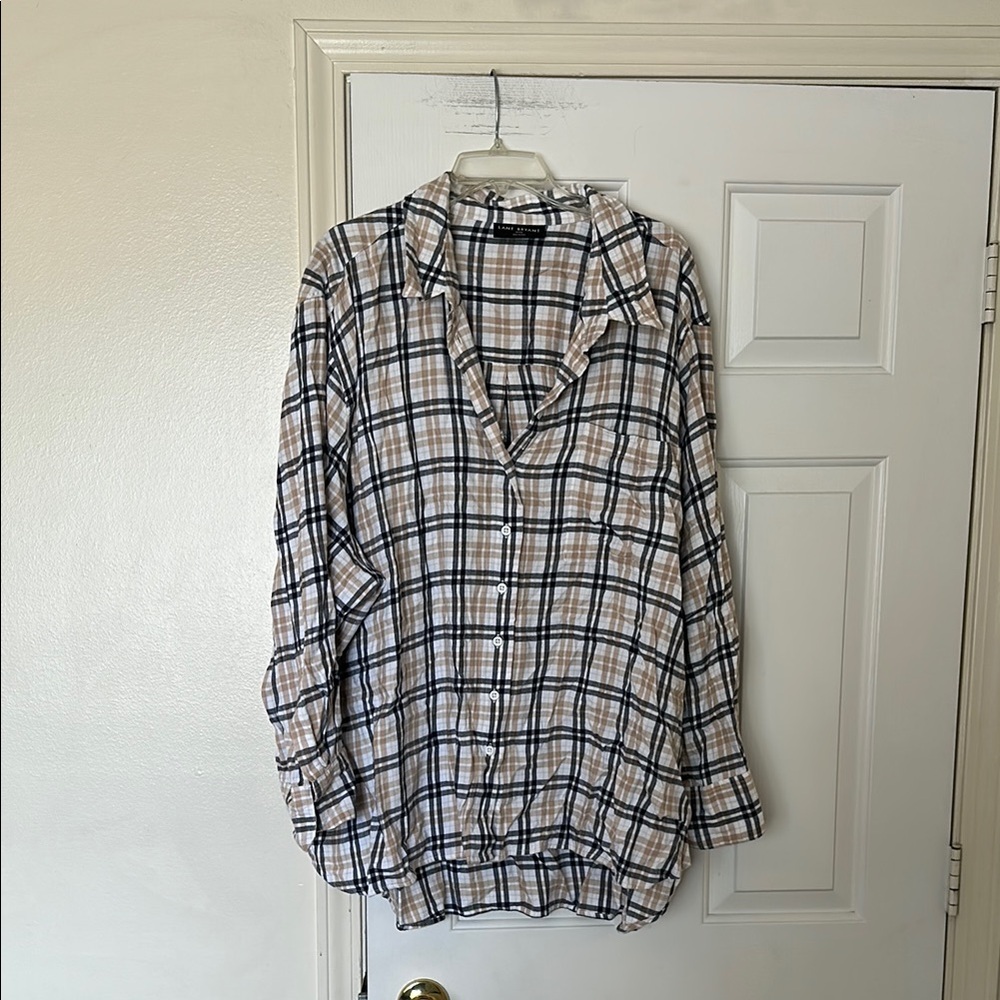 Lane Bryant Plaid Button-Up Shirt
